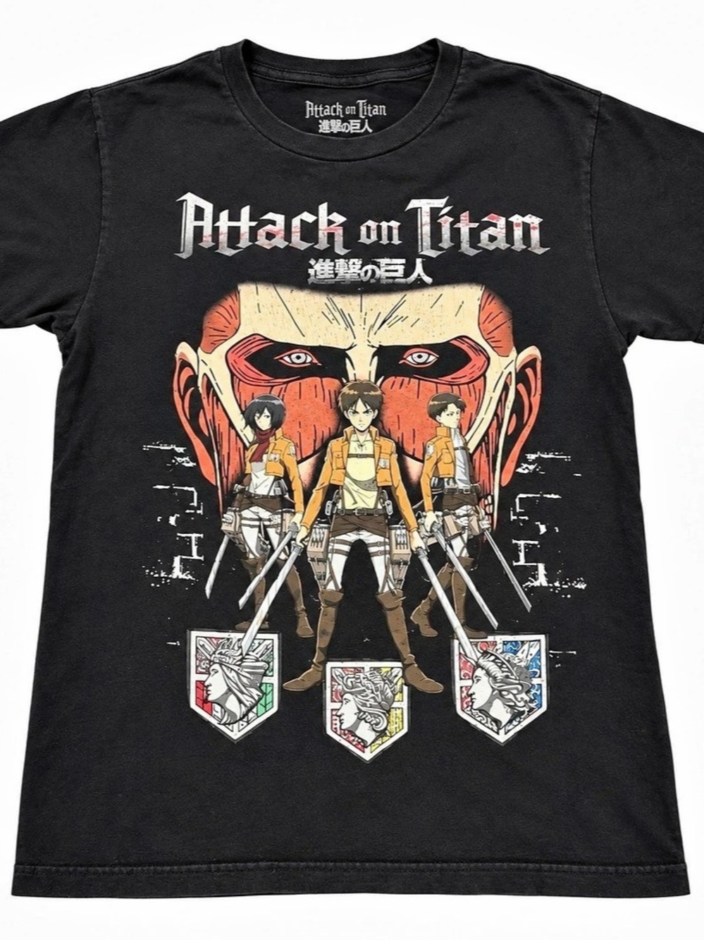 Attack on Titan graphic tee Black Graphic Short Sleeve Tee